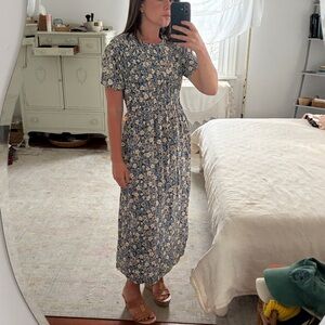 Vintage Floral Midi Dress